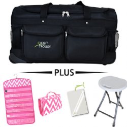 Closet Trolley Bundle Black Bag W Pink Accessories